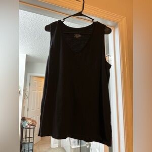 Time and Tru Black Sleeveless Tank Top with Wide Straps